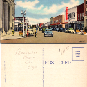 Peninsular Telephone Company Ad Sign Vintage Clearwater Florida Postcard - Image 1