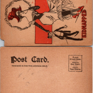 Antique Pretty Woman Man Humor Unposted Postcard - Image 1