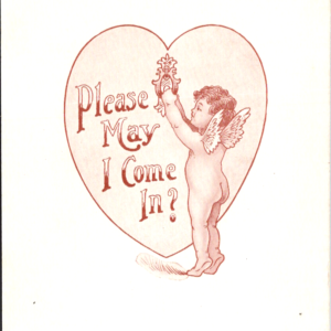 1909 HELEN LOVEJOY Cupid Valentine's Day UNposted ANTIQUE Postcard WINGS HEART - Image 1