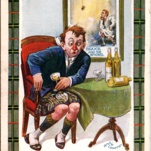 Robert the Bruce Scotsman Seen Spiders Postcard Unposted Tavern - Image 1