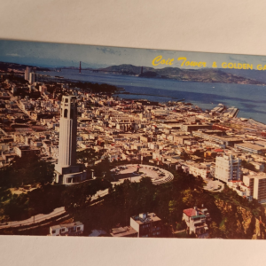 COIT TOWER GOLDEN GATE BRIDGE San Francisco CA NOS Vtg Postcard Unposted NEW - Image 1