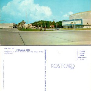 Panama City New Marina Auditorium Florida Vintage Postcard - Image 1