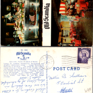 Vintage Postcard Old Scandia Restaurant Opa-Locka Florida FL Smorgasbord Viking - Image 1