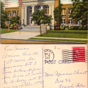 1954 Pinellas County Court House Clearwater Florida Vintage Postcard - Image 1