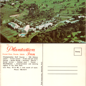 Crystal River Florida Plantation Inn Aerial View Golf Course Vintage Postcard - Image 1