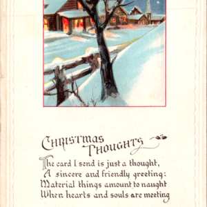 1918 NY Embossed Christmas Thoughts Posted Two ONE Cent Stamp ANTIQUE Postcard - Image 1