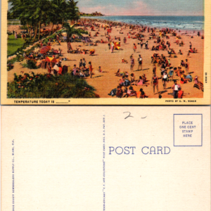 Vintage Postcard Miami Beach Enjoying Mid Winter Bathing Sunshine Swim - Image 1