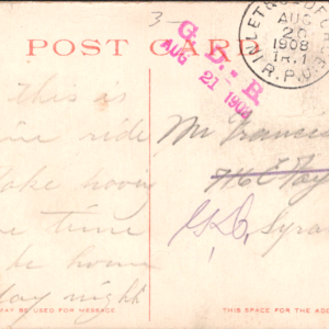 Postcard 1908 1 cent stamp Boat River - Image 1