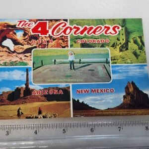 4 Corners Marker CO NM UT AZ 19 Cent Stamp Vtg Postcard Posted 1994 Tourist - Image 1