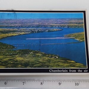 Aerial View Chamberlain Lake 19 Cent Fawn Deer Stamp Vtg Postcard Posted 1992 - Image 1