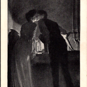 1904 Detroit MI Woman Man Kiss Black White Developing Printing Postcard Unposted - Image 1
