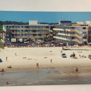 NEWPORT BEACH Motel Ormond Florida NOS Vintage Postcard Unposted NEW Sand RV Car - Image 1