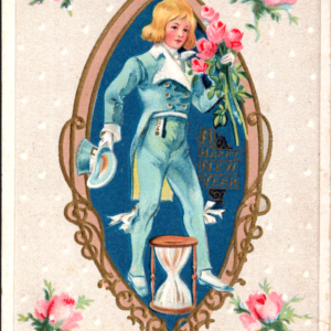 Boy NEW YEAR Herman 1912 UNposted ANTIQUE Postcard - Image 1