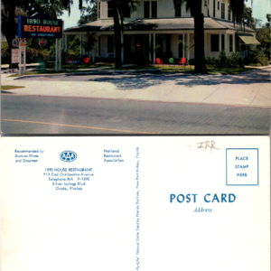 Vintage Postcard 1890 House Restaurant Ocala Florida FL Duncan Hines Gourmet AAA - Image 1