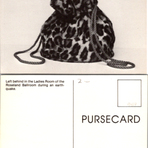 Roseland Ballroom Earthquake Purse card Novelty Postcard 1979 - Image 1