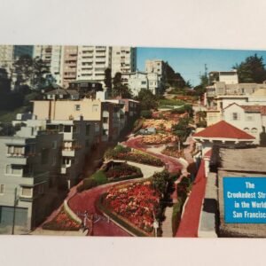Lombard Street Scene Aerial San Francisco CA Vtg Postcard Unposted NEW Flowers - Image 1