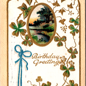 1912 WI Birthday Greetings Landscape Posted ONE Cent Stamp ANTIQUE Postcard - Image 1