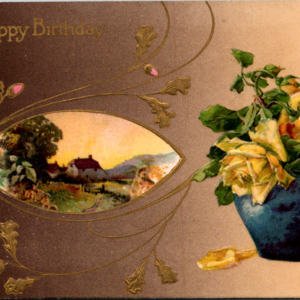 Germany Birthday 1910 IOWA Posted Embossed ONE Cent Stamp ANTIQUE Postcard - Image 1