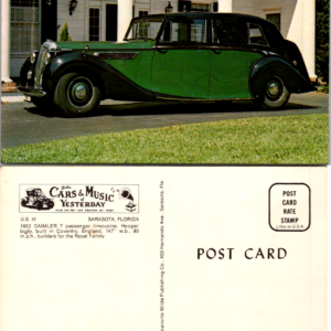 1952 DAIMLER limousine Sarasota FL Cars & Music Vintage Old Postcard Unposted - Image 1