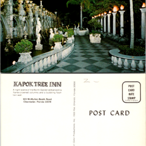 Kapok Tree Inn Clearwater Florida North Garden Night Scene Vintage Postcard - Image 1