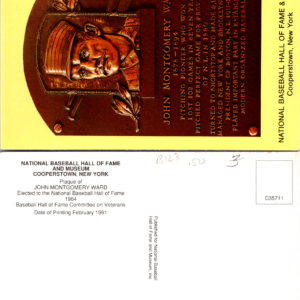 JOHN MONTGOMERY WARD VTG 1991 Postcard National Baseball Hall Fame - Image 1