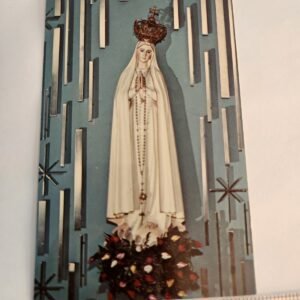Our Lady Fatima Shrine NOS Vtg Postcard Unposted NEW Red Flowers Rosary - Image 1