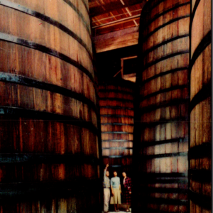 Italian Swiss Colony Redwood Storage Tank Barrel Wine Postcard Unposted - Image 1