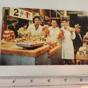 Fisherman Wharf NOS Vtg Postcard Unposted NEW Crab Barter Shell Fish Old - Image 1