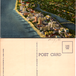 Miami Beach News Bureau Postcard Unposted Gulf Stream Card - Image 1