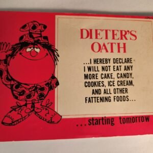 1971 DIETER'S OATH Character Vtg Postcard Unposted Pink Funny Humor - Image 1