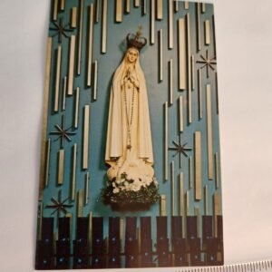 Our Lady Fatima Shrine NOS Vtg Postcard Unposted NEW White Flowers Blue Candles - Image 1