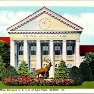 Elk Main Entrance BPO Elks Home Bedford VA Unposted Postcard - Image 1