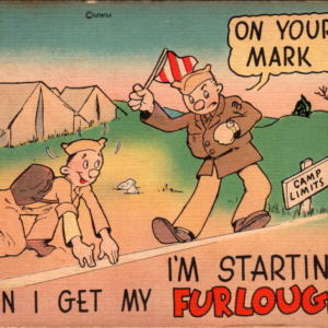 WWII Furlough Militaria Postcard Unposted Army Tent Camp - Image 1