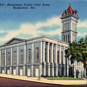 Montgomery Alabama County Courthouse Linen Unposted Postcard - Image 1