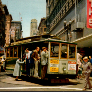 Color Photo Postcard Cable Car Trolley on Turntable San Francisco California - Image 1