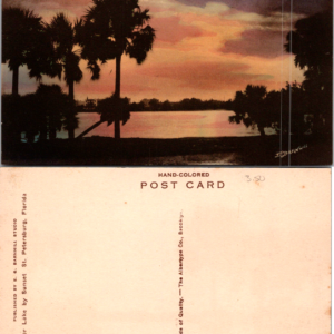 Barnhill Hand Colored Mirror Lake St Petersburg Florida Postcard Nautical - Image 1