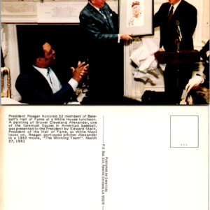 RPPC Ronald Regan Baseball Hall Fame 1981 White House Lunch Vintage Postcard - Image 1