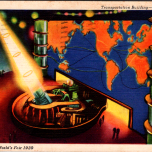 1939 Rocket Port New York World's Fair Postcard posted 1 Cent Stamp - Image 1