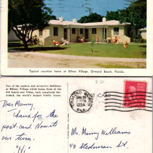 Vintage Postcard Ellinor Village Ormond Beach Florida FL Residential Landscape V - Image 1