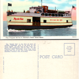 Put In Bay Mystic Isle Auto Ferry Lake Erie Ohio Vintage Postcard - Image 1
