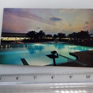 Swimming Pool at Night Grand Bahama Hotel Vtg Postcard UNPosted - Image 1