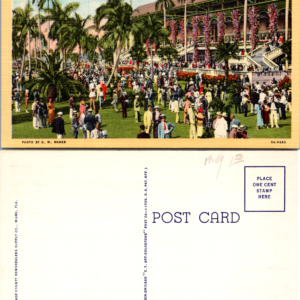 Grandstand Paddock Miami Jockey Club Florida Unposted Postcard - Image 1