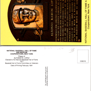 ALFONSO RAMON LOPEZ VTG 1991 Postcard National Baseball Hall Fame - Image 1