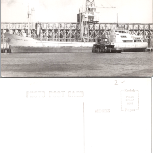 MS Fortuna Bay Cargo Ship Harbor Real Photo Vintage Postcard Unposted - Image 1