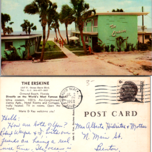 Erskine Cottages Hotel Ormond Beach Florida Vintage Postcard Restaurant - Image 1