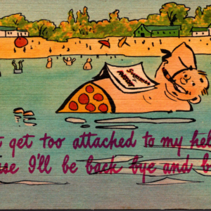 Postcard Don't Get too Attached to My Helper I'll Be Back Unposted Cartoon - Image 1
