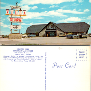 COUNTRY VILLA Pinellas Park FL Restaurant Lounge UNPosted Vintage Old Postcard - Image 1