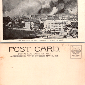 Burning san Francisco CA 1906 Undivided back Unposted Postcard - Image 1