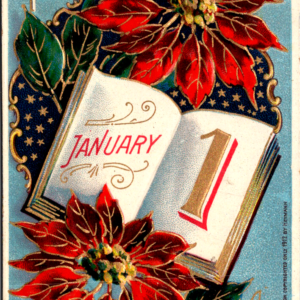 HEYMANN 1913 JANUARY 1 GERMANY KS Posted ONE Cent Stamp ANTIQUE Postcard - Image 1