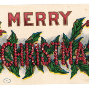 Original Ullman MERRY CHRISTMAS UNposted Embossed ANTIQUE Postcard - Image 1